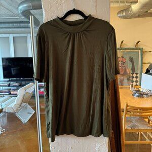 Modcloth short sleeve mock neck olive top - sz 2X